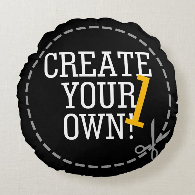 2 images Easily Create Your Own in two steps Round Cushion (Front)