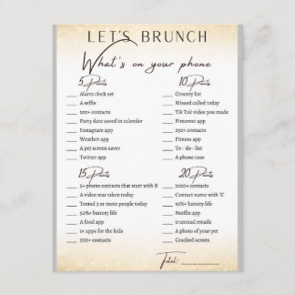 2 in 1 Bridal Brunch Shower Game Enclosure Card