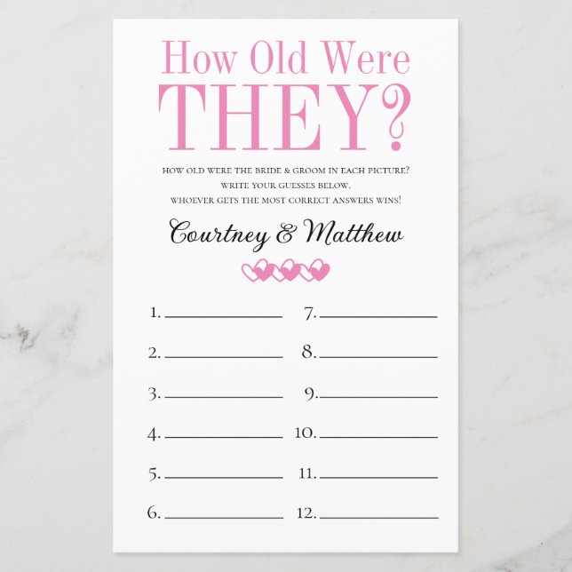 2 in 1 Bridal Shower Games (Front)