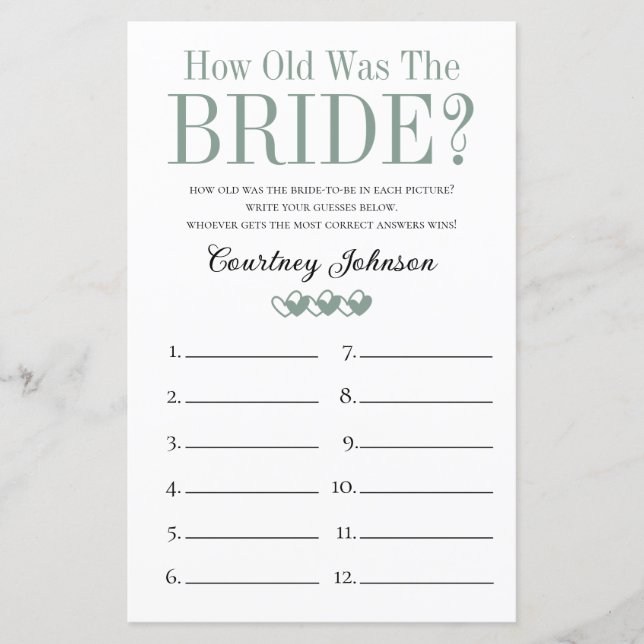 2 in 1 Bridal Shower Games (Front)