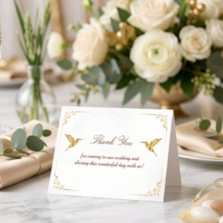 2 in 1 Golden Thank you card and Guest place card