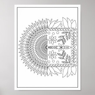 2 in 1 Mandala Adult Coloring Poster