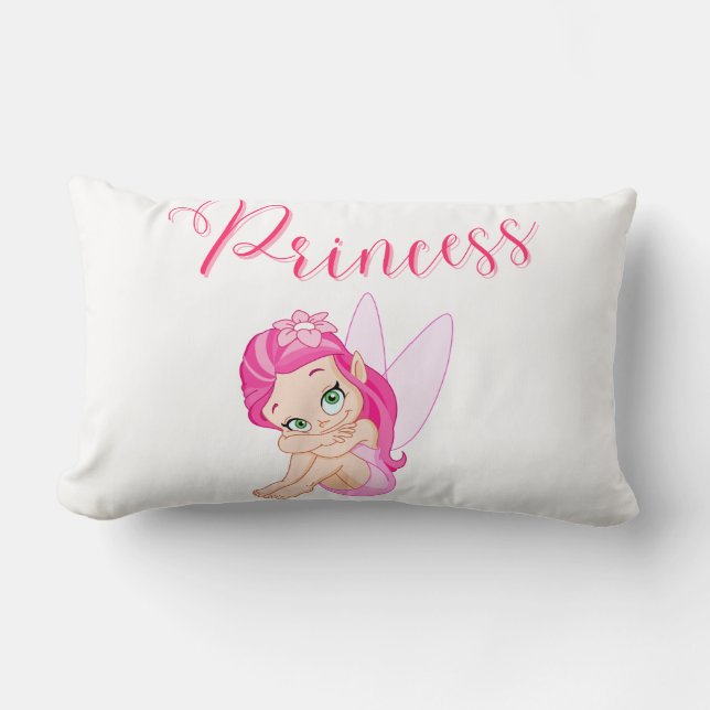 2 In 1 Pink Princess Fairy Lumbar Pillow (Front)