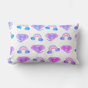 2 In 1 Rainbows & Elephant Heads Lumbar Pillow