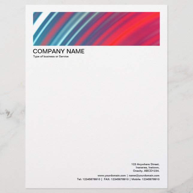 2 in Header 1/2 Inch Border - Abstract Rotation 01 Custom Letterhead (Front)