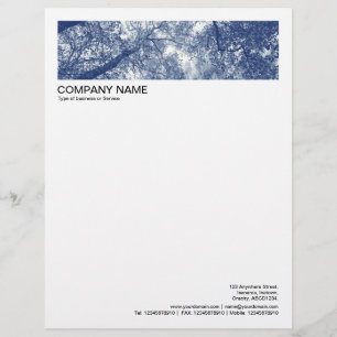 2 in Header 1/2 Inch Border - Blue Autumn 02 Custom Letterhead