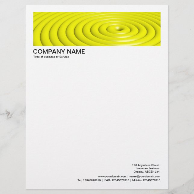 2 in Header 1/2 Inch Border - Concentric Rings Let Custom Letterhead (Front)