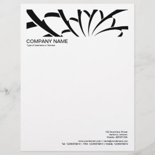 2 in Header 1/2 Inch Border - Geometric Flower Custom Letterhead