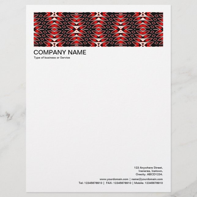 2 in Header 1/2 Inch Border - Geometric Pattern Custom Letterhead (Front)
