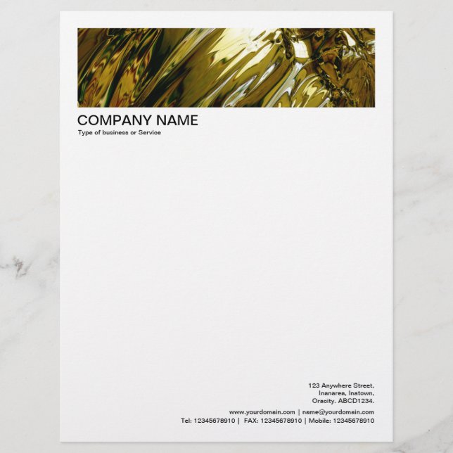 2 in Header 1/2 Inch Border - Liquid Gold Custom Letterhead (Front)