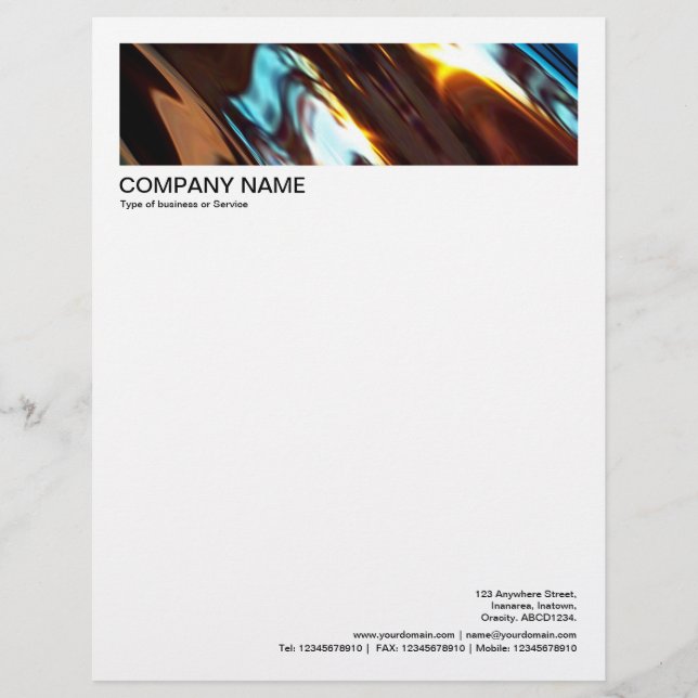 2 in Header 1/2 Inch Border - Liquid Metal Custom Letterhead (Front)