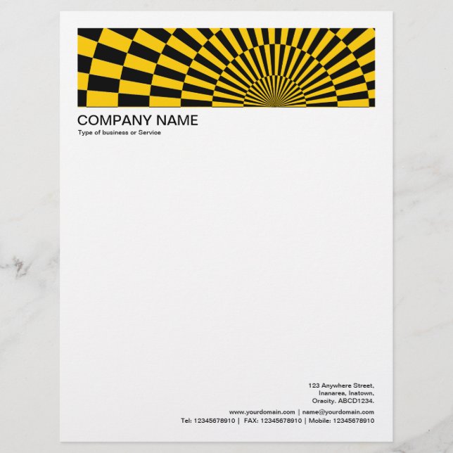 2 in Header 1/2 Inch Border - Op-Art 01 Custom Letterhead (Front)