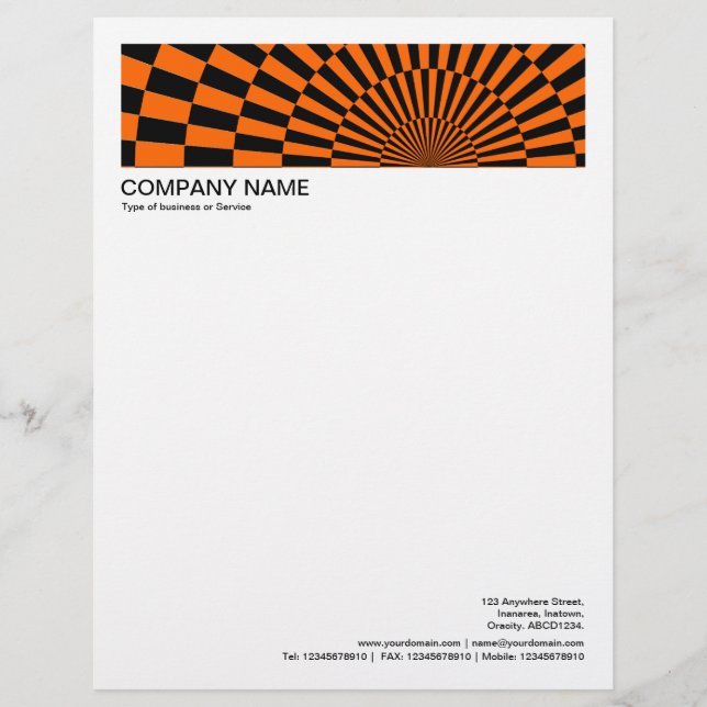 2 in Header 1/2 Inch Border - Op-Art 05 Custom Letterhead (Front)