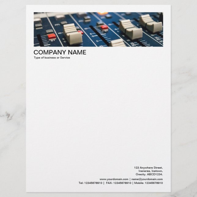 2 in Header 1/2 Inch Border - Sound Faders Custom Letterhead (Front)