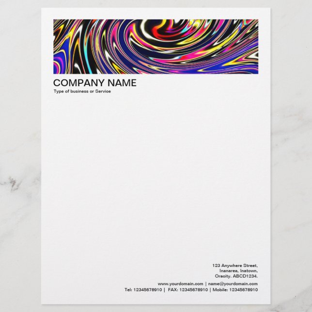 2 in Header 1/2 Inch Border - Swirl Custom Letterhead (Front)