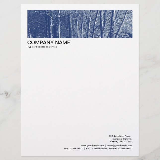 2 in Header 1/2 Inch Border - Trees Custom Letterhead (Front)