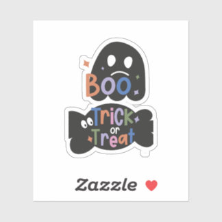 2 In One Halloween Stickers Boo and Trick or Treat
