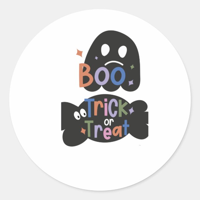 2 In One Halloween Stickers Boo and Trick or Treat (Front)