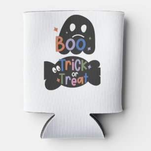 2 In One Halloween Stickers Boo and Trick or Treat Can Cooler