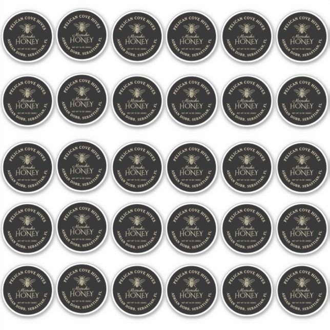 2-inch Regular Mason Jar Lid Vinyl Honey Black (Front)