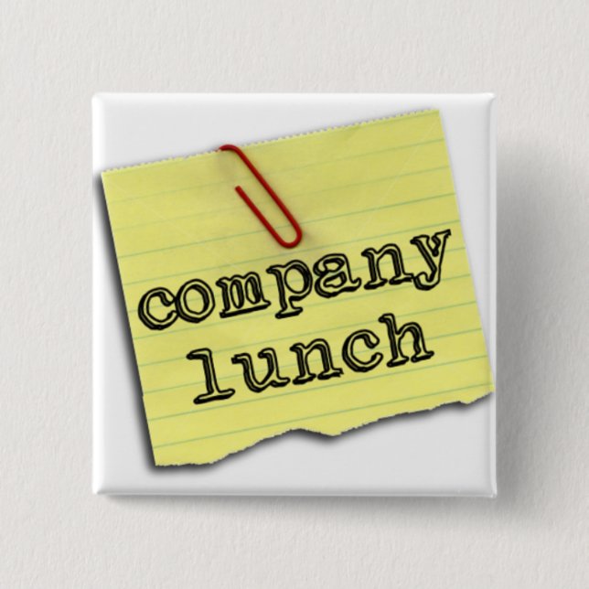 2 Inch Square Button - Company Lunch logo (Front)