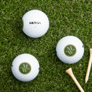 2-initials Vertically Monogrammed Modern Golf Balls
