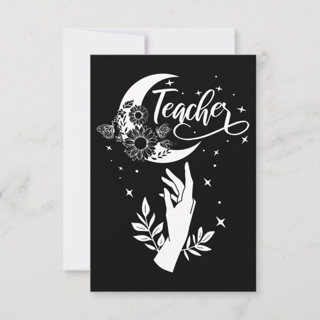 2- Inspirational Teacher Shirt, Minimalist Teacher RSVP Card (Front)