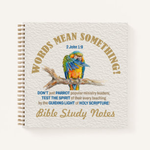 2 John 1:9 Bible Study Notes WORDS MEAN SOMETHING Notebook