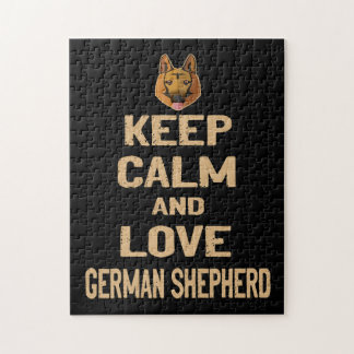 2 Keep Calm And Love German Shepherd Jigsaw Puzzle