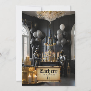 *~* 2 Knights AP88 Castle Mediaeval Theme Birthday Invitation