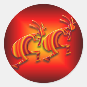 2 Kokopelli #73 Classic Round Sticker