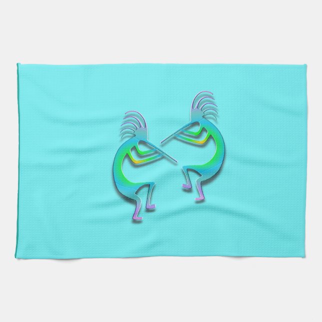 2 Kokopelli #87 Tea Towel (Horizontal)