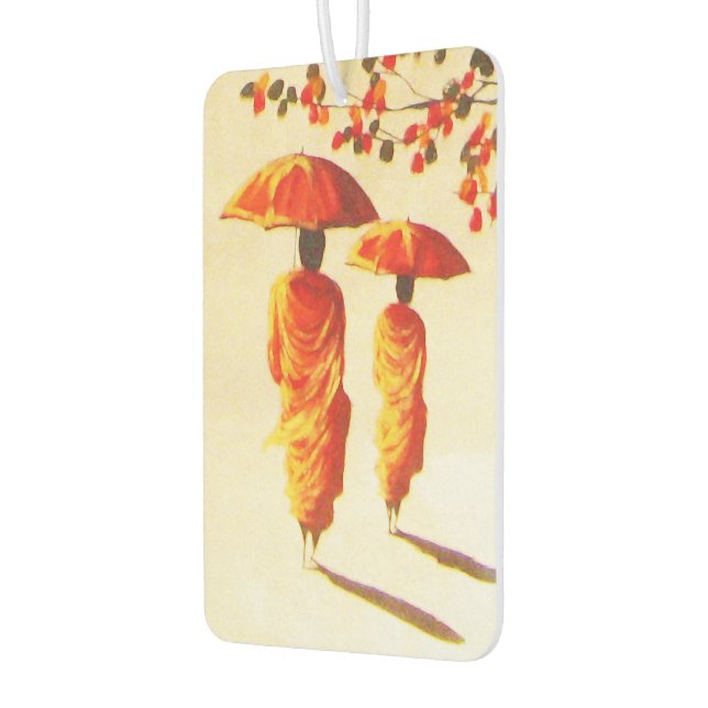 2 Laotian Buddhist Monks Car Air Freshener (Left)