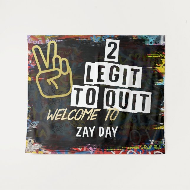 2 Legit, TWO, Hip hop Birthday, second birthday Tapestry (Front (Horizontal))