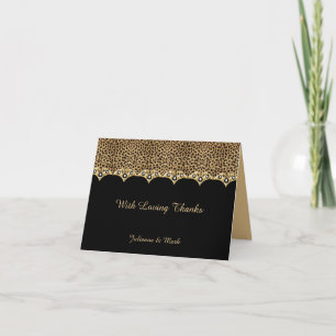 #2 Leopard Print Gold Diamonds Thank You Card