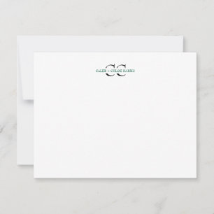 2 Letter Monogram Couple Initials Wedding Green Card