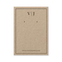 2 Letter Monogram Jewellery Earrings Display Card