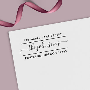 2 Lines Calligraphy Script Family Return Address Self-inking Stamp
