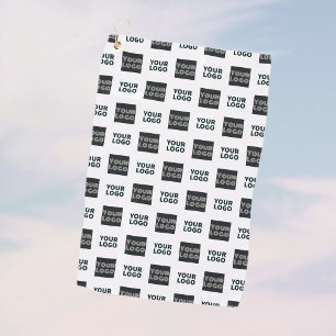 2 Logo's Simple Repeating Logo White Golf Towel