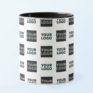 2 Logo's Simple Repeating Logo White Mug