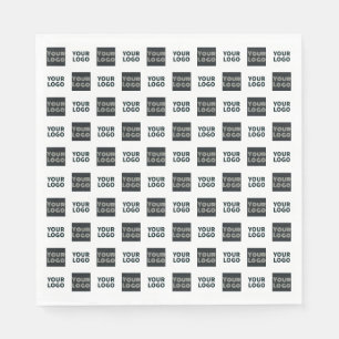2 Logo's Simple Repeating Logo   White Napkin