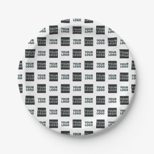 2 Logo's Simple Repeating Logo White Paper Plate