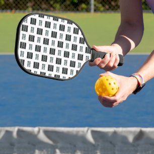2 Logo's Simple Repeating Logo   White Pickleball Paddle