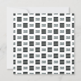 2 Logos Simple Repeating Logos White Holiday Card
