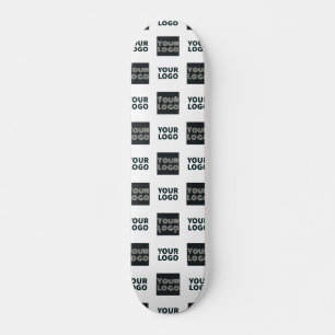 2 Logos Simple Repeating Logos White Skateboard