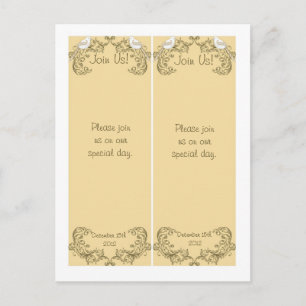 2 Love Birds Brown/Tan Wedding Bookmarks Postcard