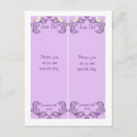 2 Love Birds Purple/Lavender Wedding Bookmarks