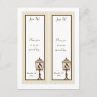 2 Love Birds Tan/Brown Wedding Bookmarks