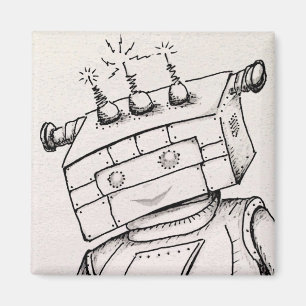 2" Magnet w/Robot Drawing