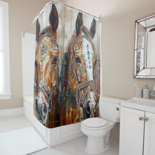2 Majestic Horses  Shower Curtain (In Situ)
